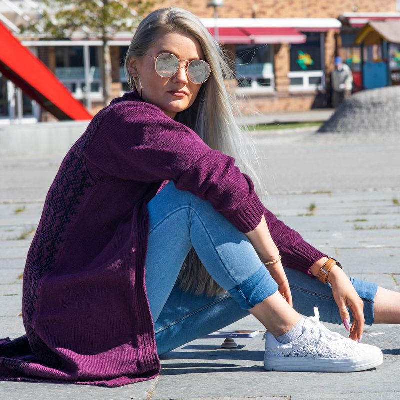 Avvi cardigan, lang modell